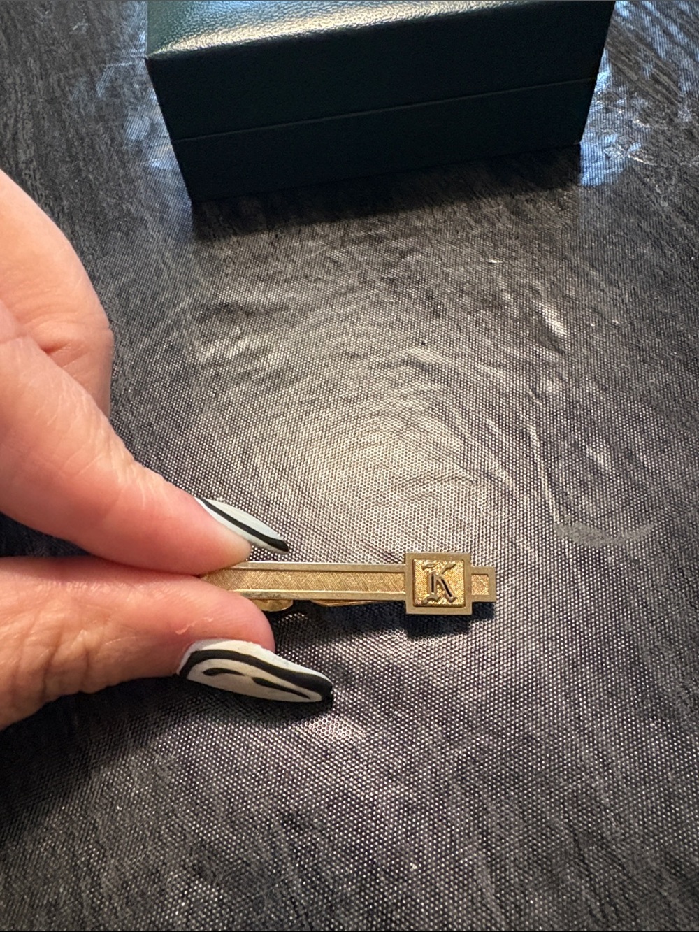 Vintage Swank Monogram K Tie Clip